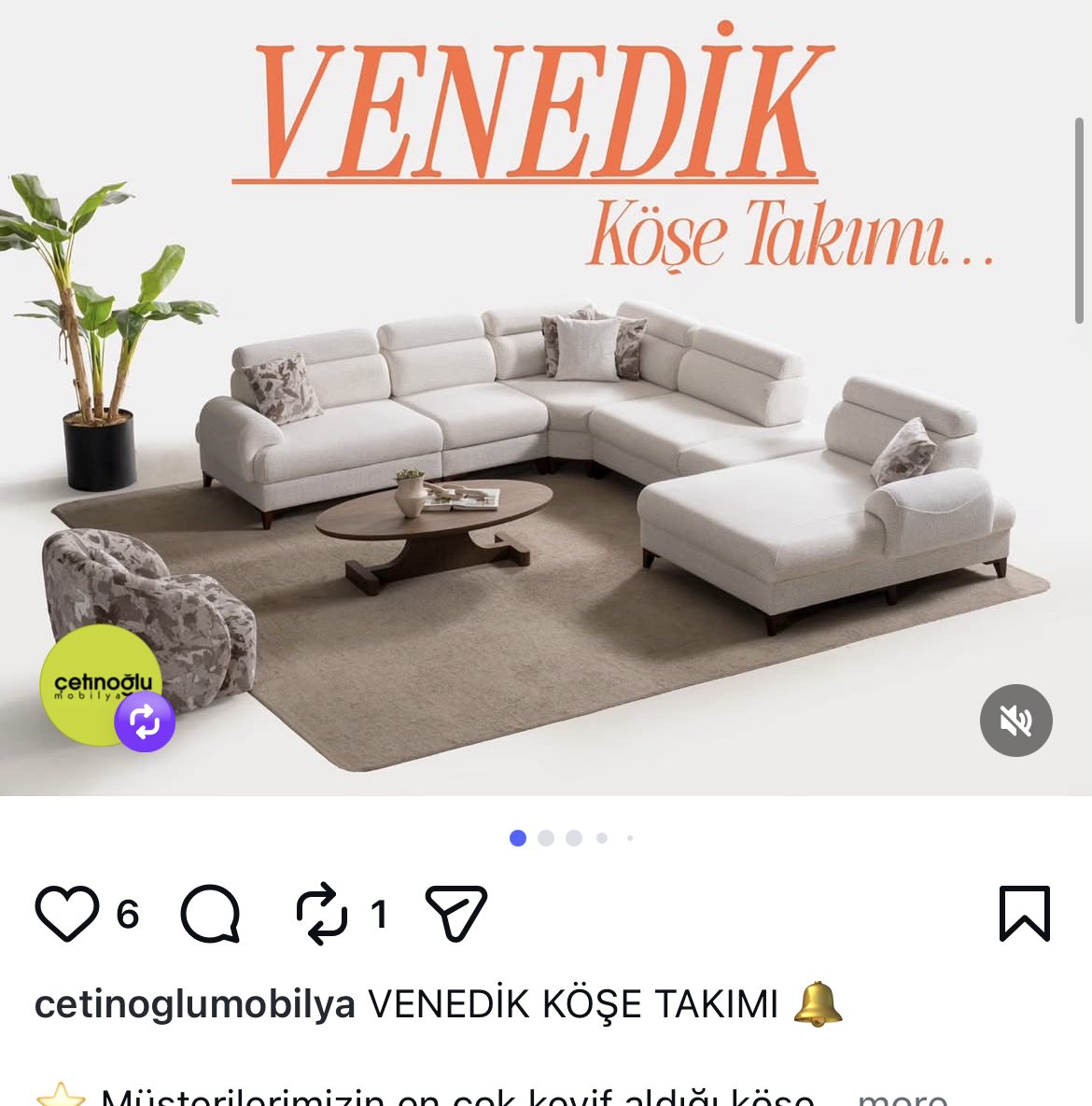 Venedik köşe takımı, salon içinde